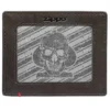 Mocha Leather Wallet- Spade Skull Metal Plate Design