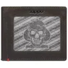 Mocha Leather Wallet- Spade Skull Metal Plate Design