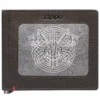 Mocha Leather Wallet- Viking Metal Plate Design
