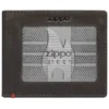 Mocha Leather Wallet- Zippo 1932 Metal Plate Design