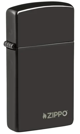 Slim® High Polish Black Zippo Logo