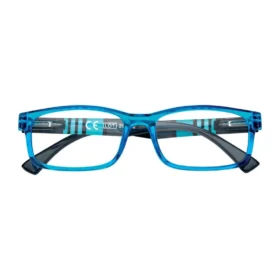 Striped Temple Reading Glasses – Blue